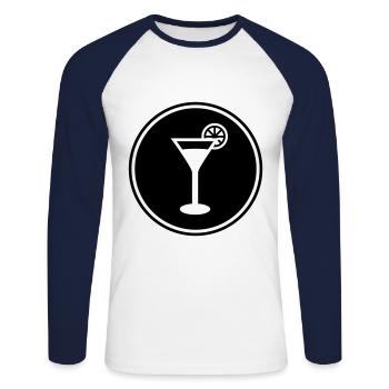 Alcool Tequilla - T-shirt baseball manches longues Homme - blanc/marine - Devant - Nik (191cm)