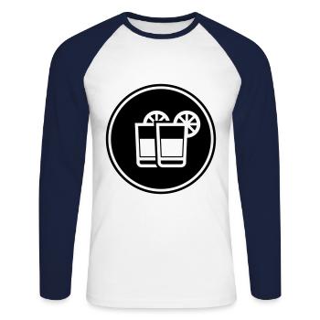 Cocktail Icon - Unisex Baseballshirt langarm - Weiß/Navy - Vorne - Nik (191cm)