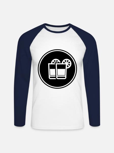 Cocktail Icon - Unisex Baseballshirt langarm - Weiß/Navy