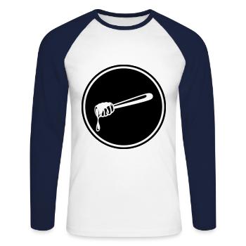 Stick chisel symbol beekeeper - Unisex Long Sleeve Baseball T-Shirt - white/navy - Front - Nik (191cm)