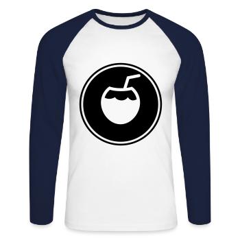 Coconut Icon Icon - Unisex Long Sleeve Baseball T-Shirt - white/navy - Front - Nik (191cm)