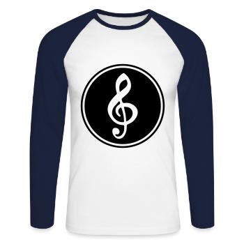 Sheet Music Musician - Unisex Long Sleeve Baseball T-Shirt - white/navy - Front - Nik (191cm)