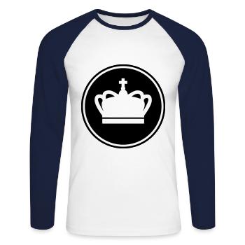 Krone - Unisex Baseballshirt langarm - Weiß/Navy - Vorne - Nik (191cm)