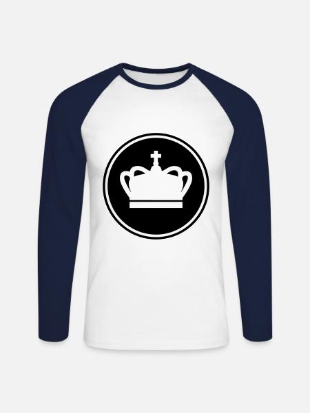 Krone - Unisex Baseballshirt langarm - Weiß/Navy