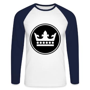 Krone Silhouette - T-shirt baseball manches longues Homme - blanc/marine - Devant - Nik (191cm)