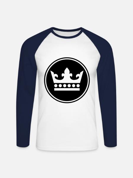 Krone Silhouette - Unisex Baseballshirt langarm - Weiß/Navy