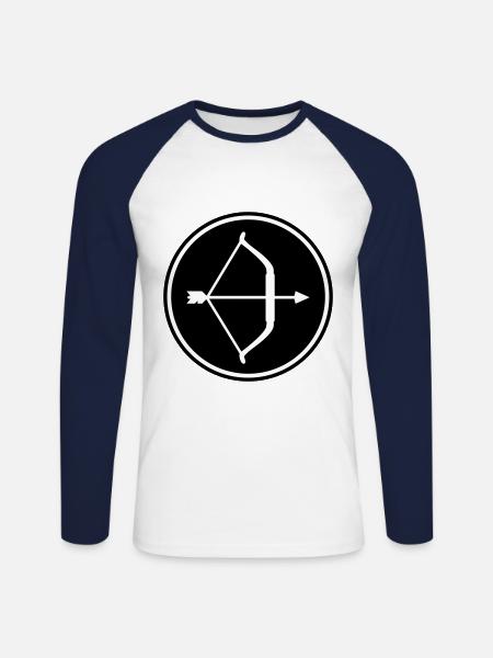 Pfeil und Bogen - Unisex Baseballshirt langarm - Weiß/Navy