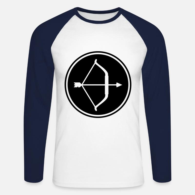 Pfeil und Bogen - Unisex Baseballshirt langarm - Weiß/Navy
