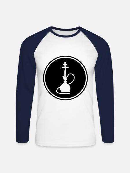 Bong Smoking - Unisex Long Sleeve Baseball T-Shirt - white/navy