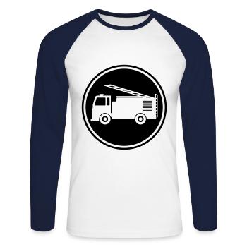 Fire engine - Unisex Long Sleeve Baseball T-Shirt - white/navy - Front - Nik (191cm)