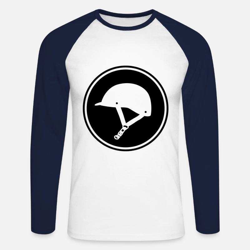 Reiterhut icon - Unisex Baseballshirt langarm - Weiß/Navy