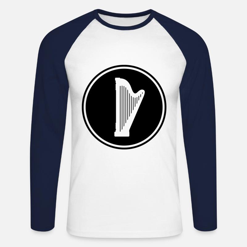 Harfe symbol - Unisex Baseballshirt langarm - Weiß/Navy