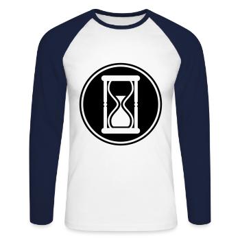Sanduhr Symbol - Unisex Baseballshirt langarm - Weiß/Navy - Vorne - Nik (191cm)