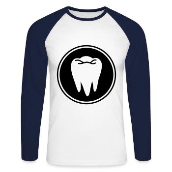 Tooth icon icon - Unisex Long Sleeve Baseball T-Shirt - white/navy - Front - Nik (191cm)