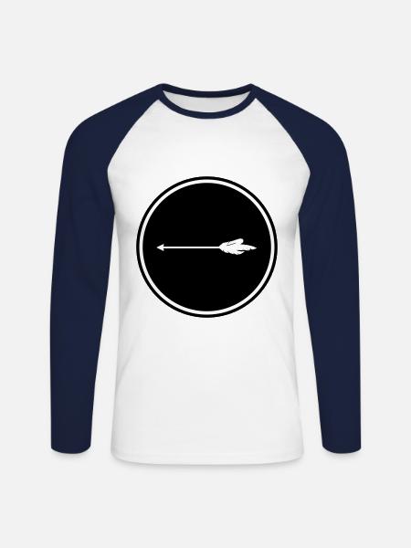 Pfeil Icon - Unisex Baseballshirt langarm - Weiß/Navy