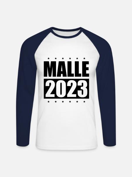 Malle 2023 - Unisex Baseballshirt langarm - Weiß/Navy