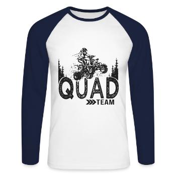 Quad Team Quad ATV Quad Quad UTV - Unisex Baseballshirt langarm - Weiß/Navy - Vorne - Nik (191cm)