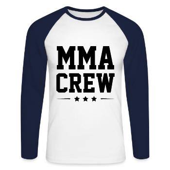 Mma Crew - Unisex Baseballshirt langarm - Weiß/Navy - Vorne - Nik (191cm)