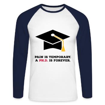 phd - T-shirt baseball manches longues Homme - blanc/marine - Devant - Nik (191cm)