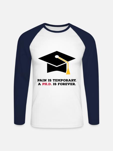 phd - Unisex Long Sleeve Baseball T-Shirt - white/navy