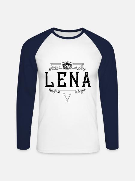 Lena Name - Unisex Long Sleeve Baseball T-Shirt - white/navy