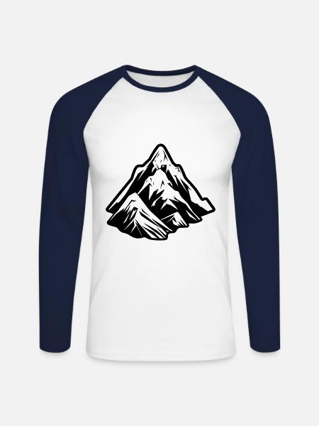 Berge Symbol Mountains - Unisex Long Sleeve Baseball T-Shirt - white/navy