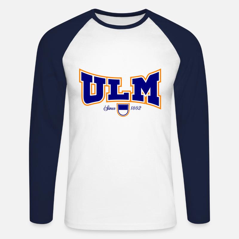 ULM - Unisex Baseballshirt langarm - Weiß/Navy