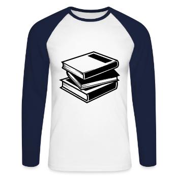 Read books - Unisex Long Sleeve Baseball T-Shirt - white/navy - Front - Nik (191cm)