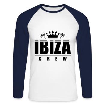 Ibiza Équipage - T-shirt baseball manches longues Homme - blanc/marine - Devant - Nik (191cm)