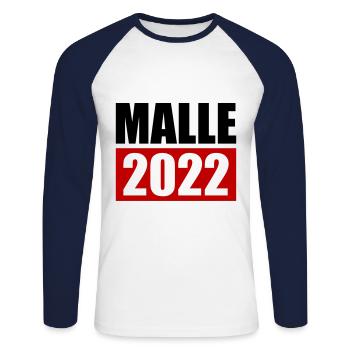 malle 2022 - T-shirt baseball manches longues Homme - blanc/marine - Devant - Nik (191cm)