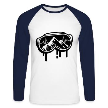 lunettes de ski pulse - T-shirt baseball manches longues Homme - blanc/marine - Devant - Nik (191cm)