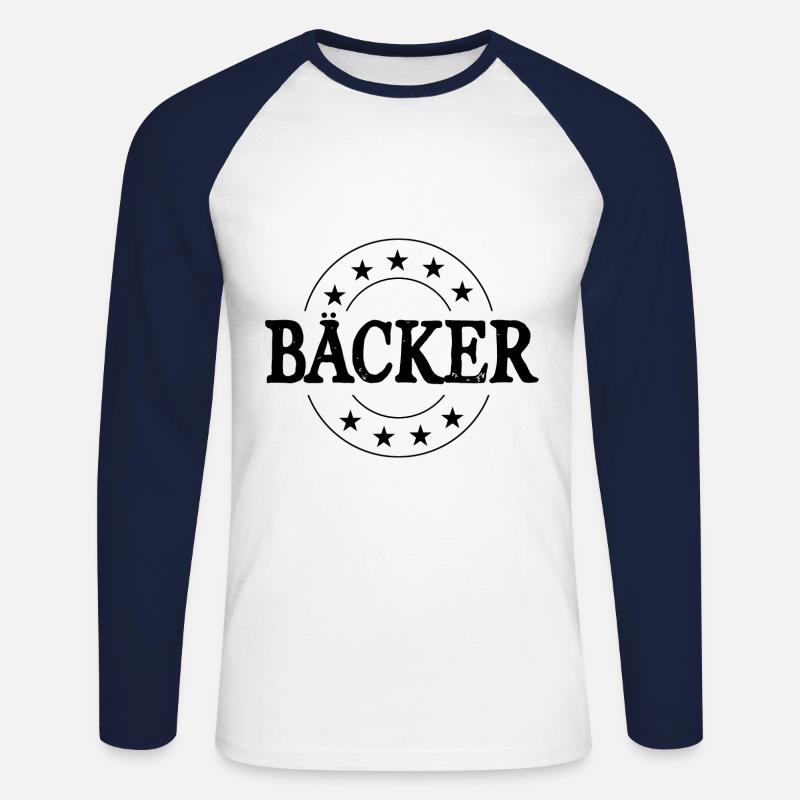 Bäcker Beruf - Unisex Baseballshirt langarm - Weiß/Navy