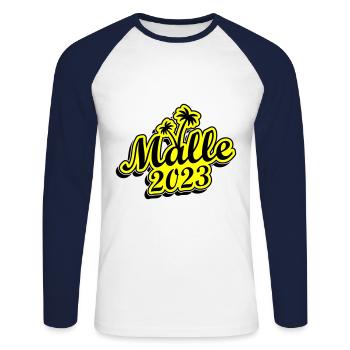 Malle 2023 - Unisex Long Sleeve Baseball T-Shirt - white/navy - Front - Nik (191cm)