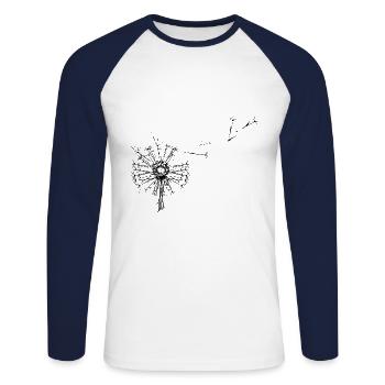 Pusteblume - Unisex Baseballshirt langarm - Weiß/Navy - Vorne - Nik (191cm)