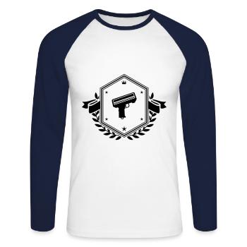 Arme Argent Rain Crest - T-shirt baseball manches longues Homme - blanc/marine - Devant - Nik (191cm)