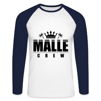 Malle Crew - Unisex Baseballshirt langarm - Weiß/Navy - Vorne - Nik (191cm)