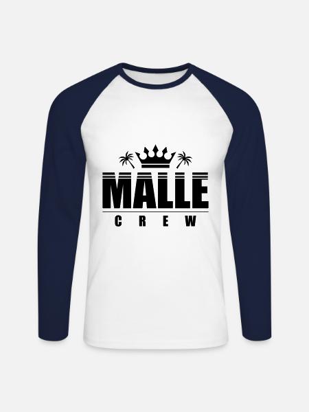 Malle Crew - Unisex Long Sleeve Baseball T-Shirt - white/navy