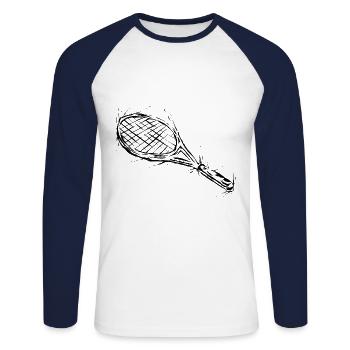 Tennis rackets - Unisex Long Sleeve Baseball T-Shirt - white/navy - Front - Nik (191cm)