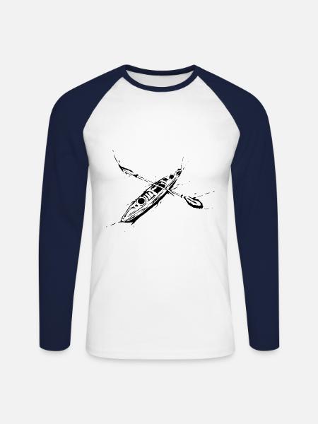 Kajak - Unisex Baseballshirt langarm - Weiß/Navy