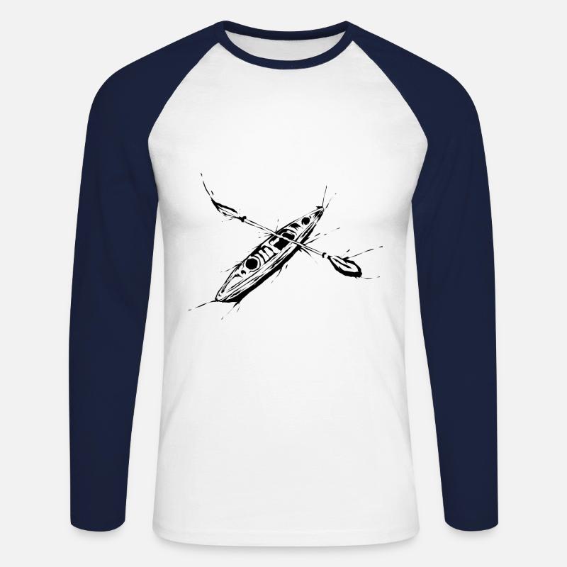 Kajak - Unisex Baseballshirt langarm - Weiß/Navy