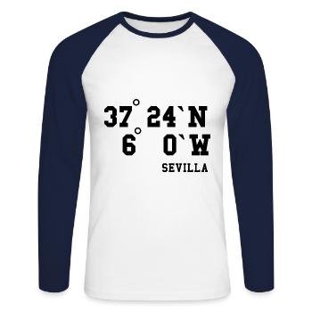 Seville Andalusia Spain Holiday Idea - Unisex Long Sleeve Baseball T-Shirt - white/navy - Front - Nik (191cm)