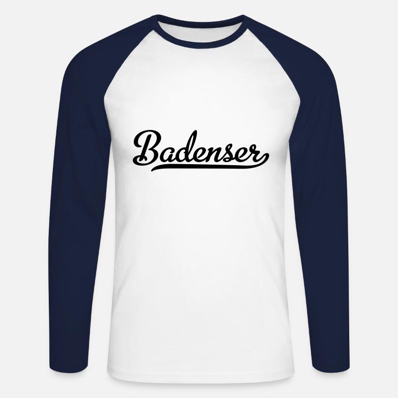 badenser - Unisex Baseballshirt langarm - Weiß/Navy