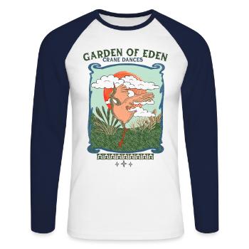 Kranich_Garden d’Eden - T-shirt baseball manches longues Homme - blanc/marine - Devant - Nik (191cm)