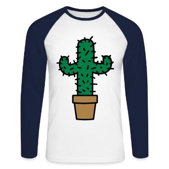 Cactus cactus gift idea gift idea - Unisex Long Sleeve Baseball T-Shirt - white/navy - Front - Nik (191cm)