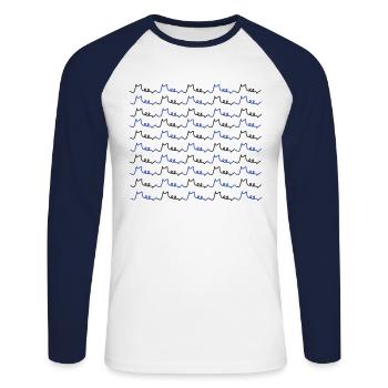 Meer Typografie - Unisex Baseballshirt langarm - Weiß/Navy - Vorne - Nik (191cm)