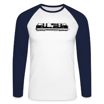 Baureihe V 200 Diesellok - Unisex Baseballshirt langarm - Weiß/Navy - Vorne - Nik (191cm)