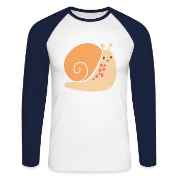 slug - Unisex Long Sleeve Baseball T-Shirt - white/navy - Front - Nik (191cm)
