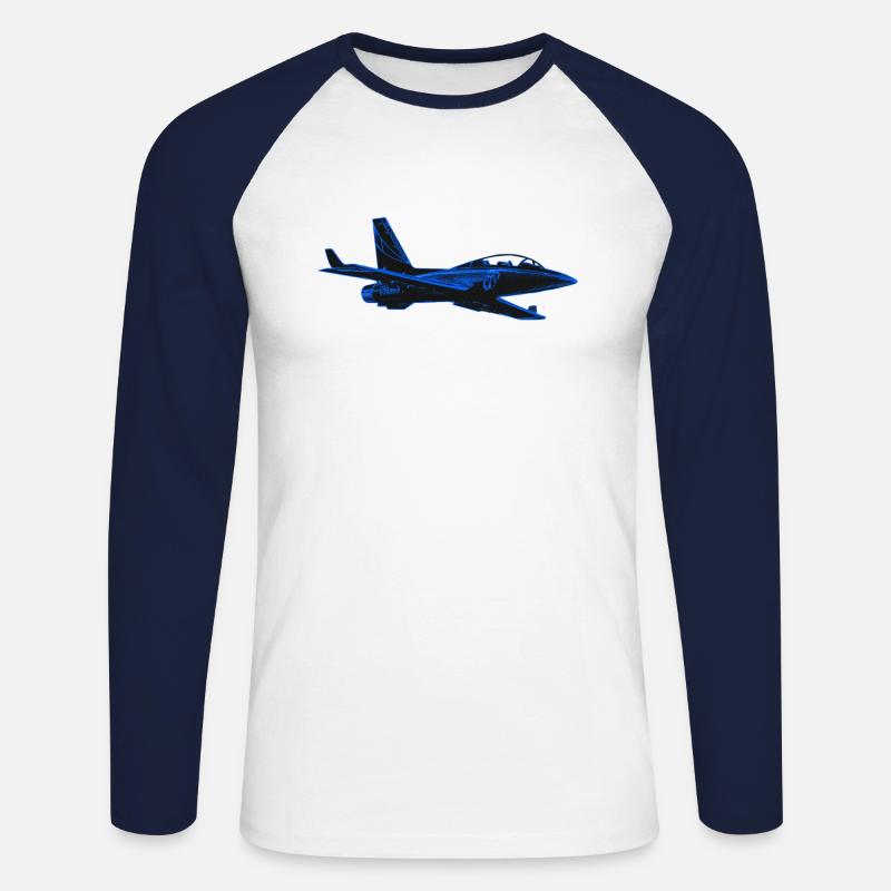 Jet - Unisex Baseballshirt langarm - Weiß/Navy