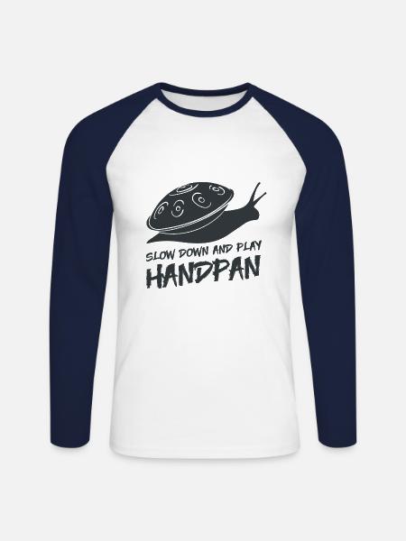 Słuchawka T-Shirt Sound Snail Music Sound - Koszulka męska bejsbolowa z długim rękawem - biały/granatowy