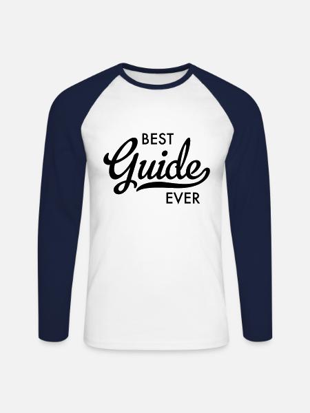 best guide ever - Unisex Long Sleeve Baseball T-Shirt - white/navy